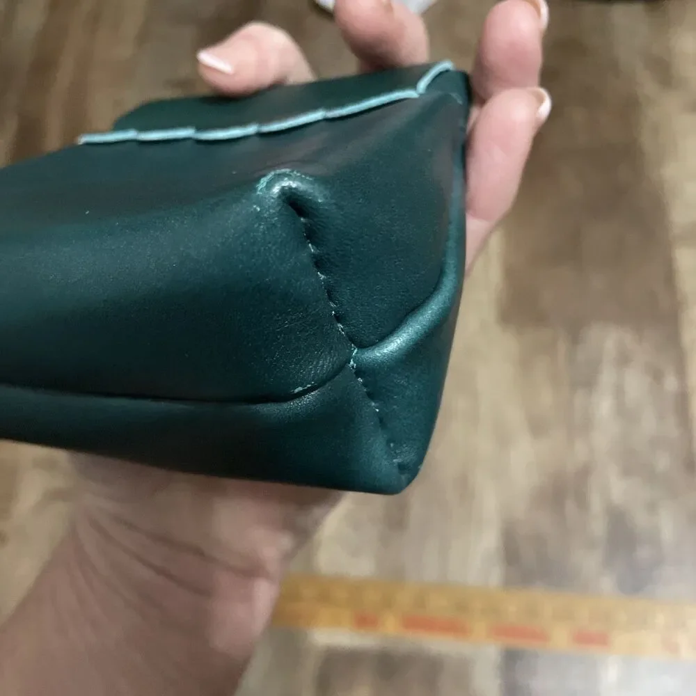 Portland Leather Goods Leather Penny Pouch Dark Teal Green Leather - Picture 4 of 9